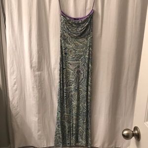 Strapless Paisley Knit Dress